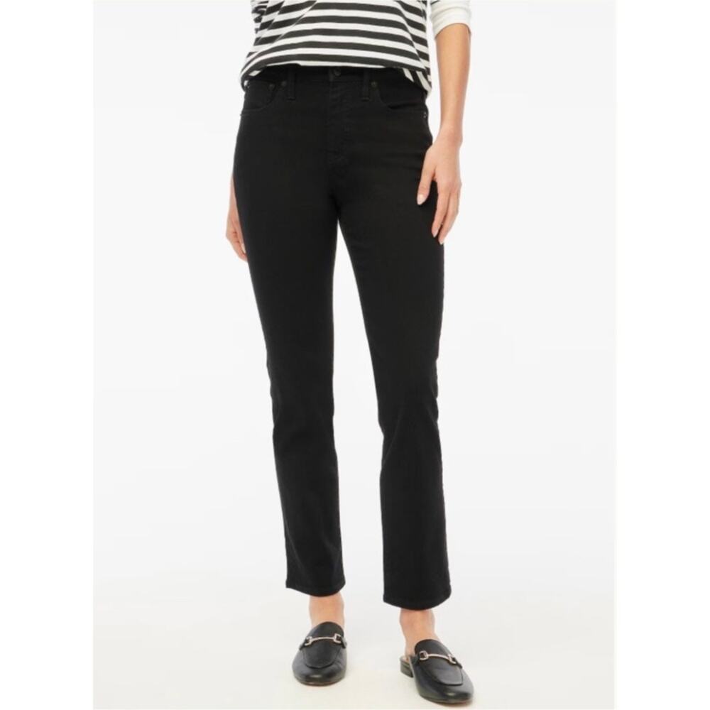 J Crew Factory Essential Straight Leg Jean Women's 31 Black All Day Stretch